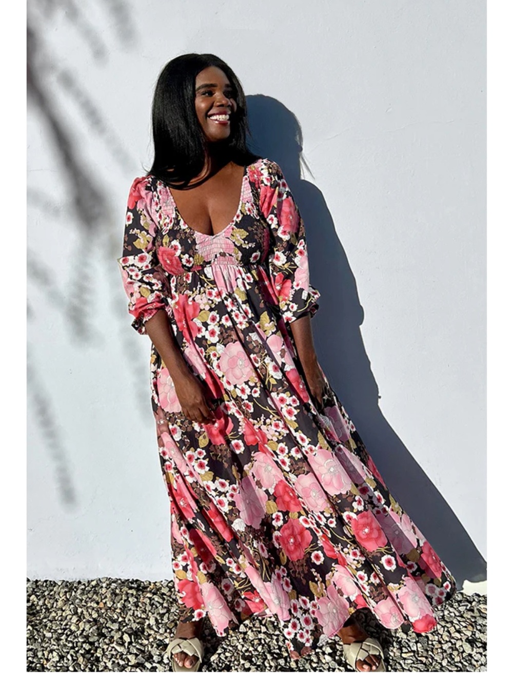 BAACAL Joni Dress in pink & brown floral — sold out!